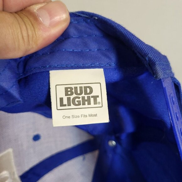 BUD LIGHT blue Hat Strapback Baseball Vintage Cap Dad Trucker - Picture 10 of 10